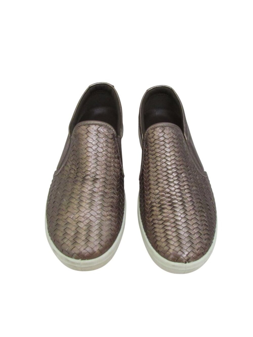 Ecco Soft 7 Bronze Woven Metallic Leather Slip On Casual Shoes SZ 10M